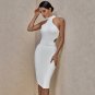 High Neck Sleeveless Cut Out With Belt Bandage Dress