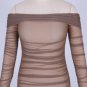 Off Shoulder Long Sleeve Ruched Mini Bodycon Dress
