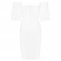 Off Shoulder Short Sleeve Backless Mini Bandage Dress