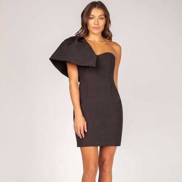 One Shoulder Sleeveless Frill Mini Bandage Dress