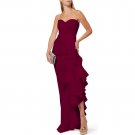 Strapless Sleeveless Frill Maxi Bodycon Dress