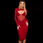 Long Sleeve Cut Out Mesh Bandage Dress