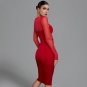 Long Sleeve Cut Out Mesh Bandage Dress