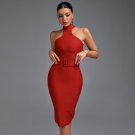 High Neck Sleeveless Cut Out With Belt Bandage Dress High Neck Sleeveless Cut Out With Belt Bandage Dress