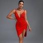 Strappy Sleeveless Frill Midi Bandage Dress