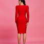 V Neck Cutout Midi Bandage Dress