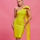 Bowknot Asymmetrical Sleeveless Bandage Dress
