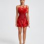 Open Back Feather Sequined Mini Dress