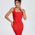 Rhinestone Trim Sweetheart Two Piece Set