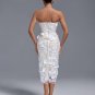 Strapless Floral Applique Midi Dress