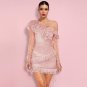 Off Shoulder Asymmetrical Frill Mini Dress