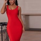 Strappy Sleeveless Striped Over Knee Bandage Dress