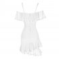 Strappy Short Sleeve Frill Midi Bandage Dress