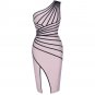 Sleeveless Striped Midi Bandage Dress