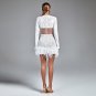 High Neck Long Sleeve Mini Mesh Bodycon Dress