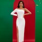 One-Sleeve High Slit Bandage Dress