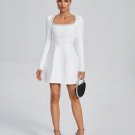 Kimberly Rhinestone White Bandage A-Line Dress