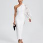 One Shoulder Bishop Sleeve Bandage Dress