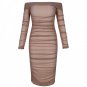 Off Shoulder Long Sleeve Ruched Mini Bodycon Dress