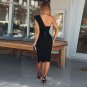 One Shoulder Sleeveless Frill Over Knee Bandage Dress