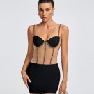 Chain Embellished Strap Mini Bandage Dress