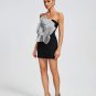 Silvery Faux-Flower Mini Bandage Dress
