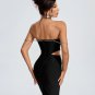 Crystal Chain Cutout Mini Bandage Dress