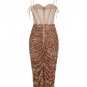 Strappy Sequin Corset Midi Dress