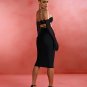 Crystal and Sequined Black Midi Skirt Set