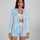 Metallic Sequin Blazer and Short Pants Set