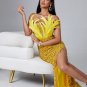 Feather Sequin Maxi Dress
