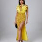 Feather Sequin Maxi Dress
