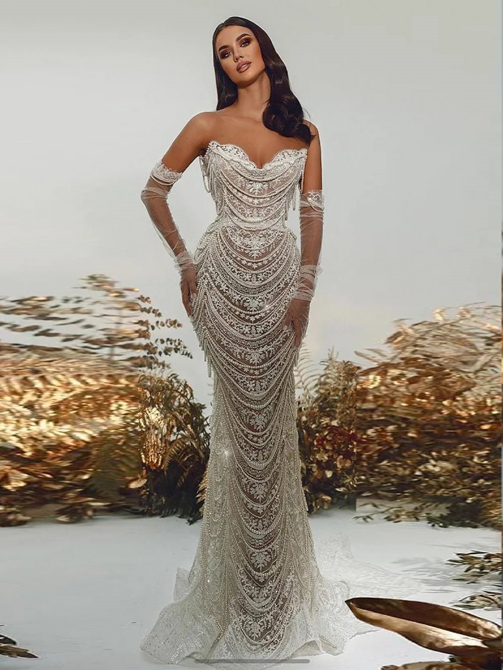 Strapless Sleeveless Sequins Bodycon Dress
