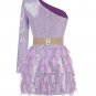 One Shoulder Sequin and Feather Cocktail Dress