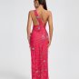 Crystal Embellished Sequin High Split Gown