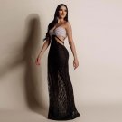 Strapless Sleeveless Sequins Maxi Bodycon Dress