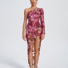 Tokyo Floral One Shoulder Sequins Dress