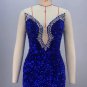 Strapless Sleeveless Sequins Maxi Bodycon Dress