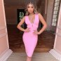 V Neck Sleeveless Hollow Out Mini Bandage Dress