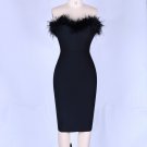 Strapless Sleeveless Plume Mini Bandage Dress