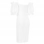 Off Shoulder Short Sleeve Backless Mini Bandage Dress
