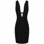 V Neck Sleeveless Rhinestone Mini Bandage Dress