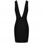V Neck Sleeveless Rhinestone Mini Bandage Dress