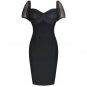 Off Shoulder Mid Sleeve Mesh Mini Bandage Dress