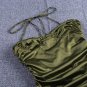Strappy Sleeveless Wrinkled Mini Bodycon Dress