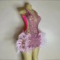 Round Neck Sleeveless Diamond Feather Mini Exclusive Custom Dress