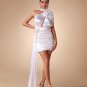 One Shoulder Satin Draped Mini Dress