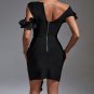 Asymmetric Ruffled Mini Bandage Dress