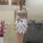 Strappy Sleeveless Feather Mini Bodycon Dress