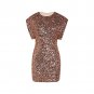 Round Neck Sleeveless Sequins Mini Dress